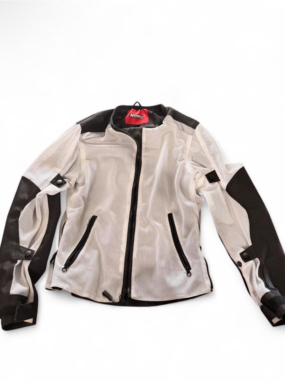 NORU Women's Motorcycle Mesh Jacket in White and Black